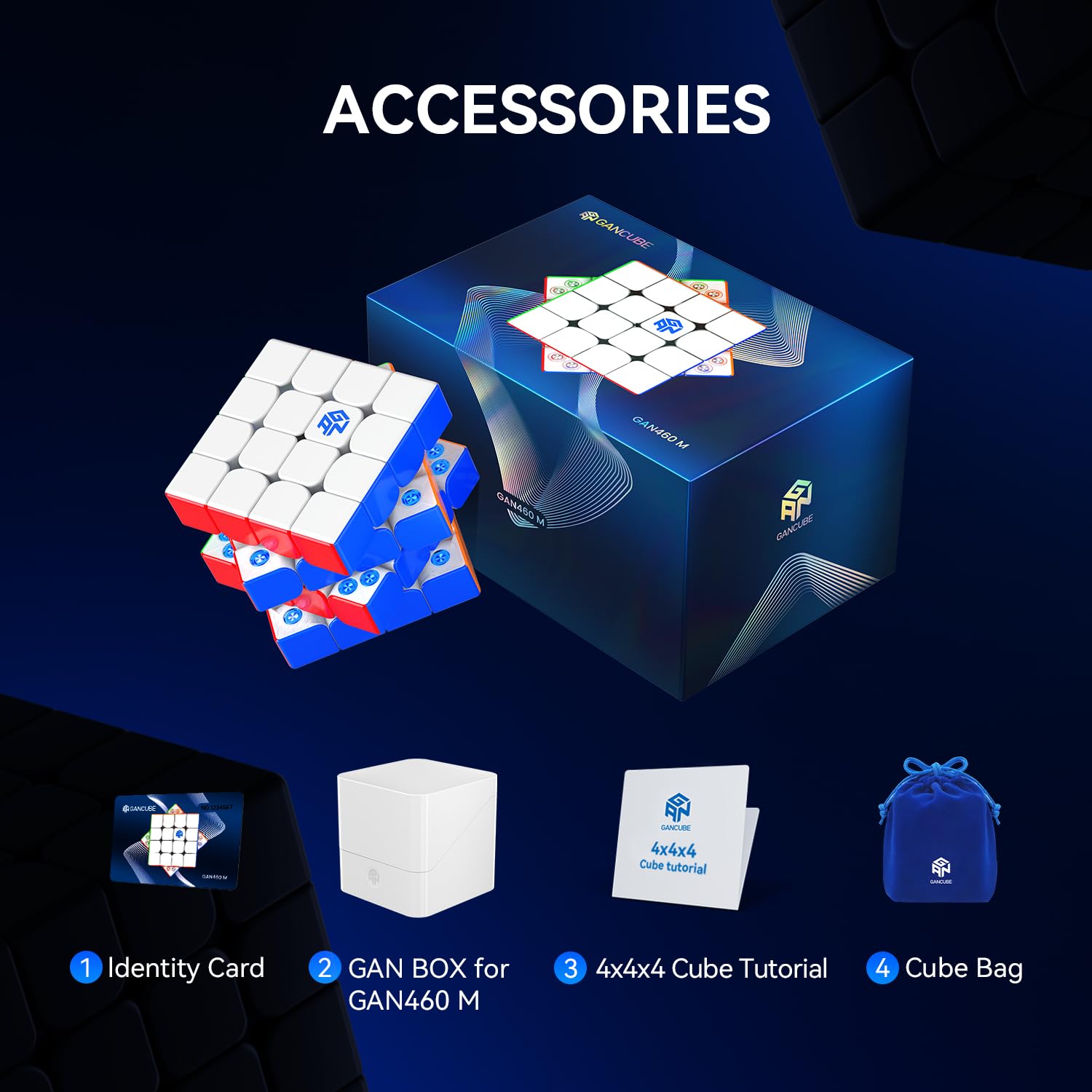 GAN 460M V2 Speed Cube magnetico 4x4 UV Coated