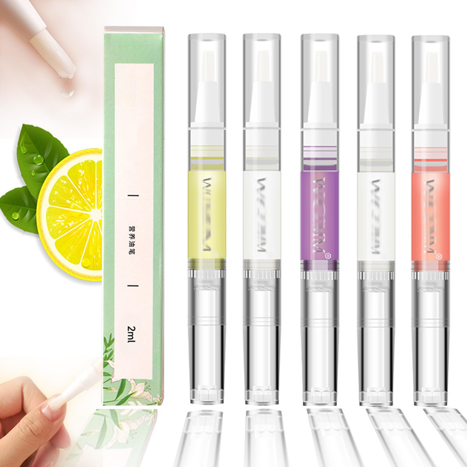 5 pezzi Anperio Nail Growth Pen, Cosmetics Stem Cell Nail Growth Pen, Nail Growth Oil Pen per idratare rafforzare illuminare, siero di olio per cuticole per rafforzare le unghie idratare (5 pezzi)