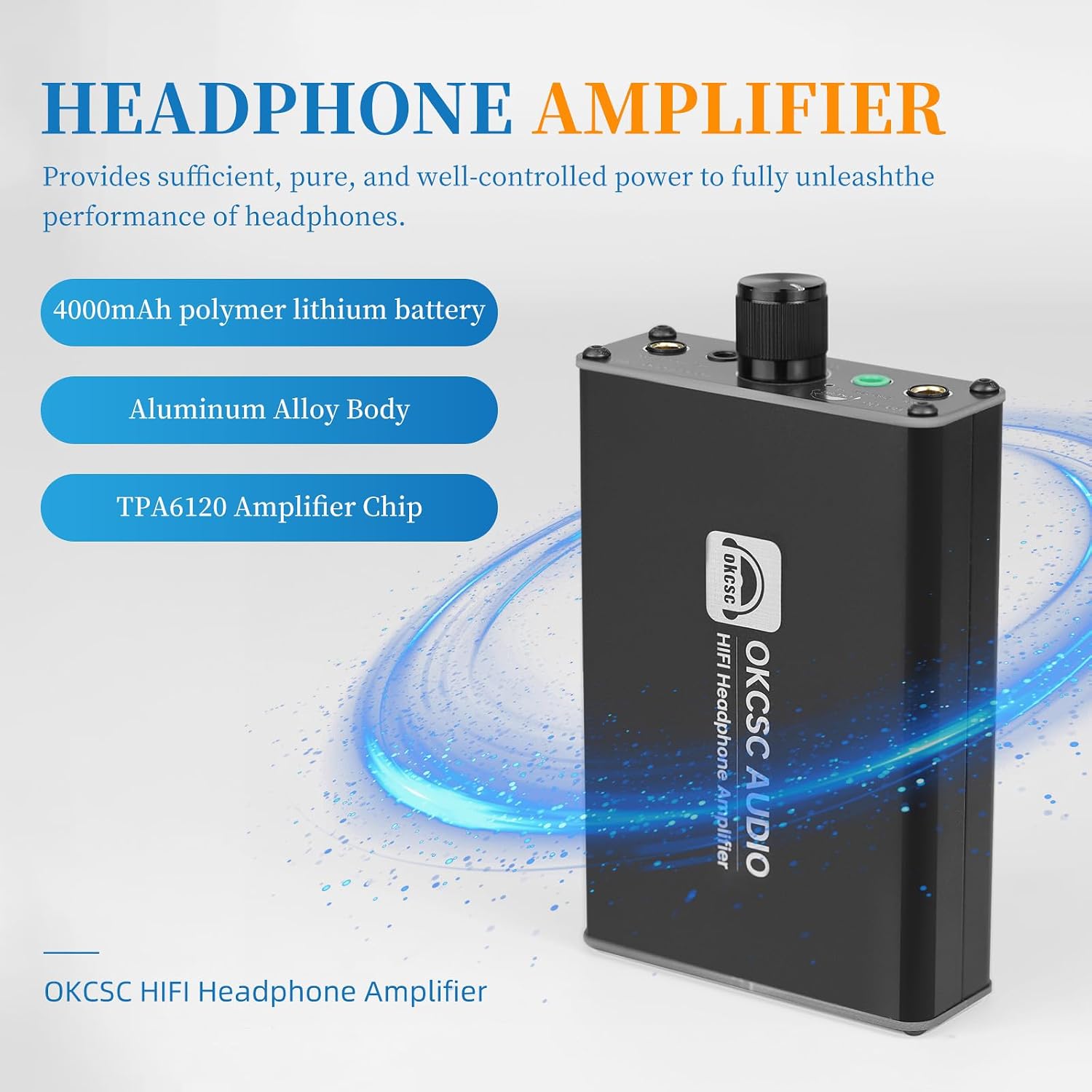 OKCSC BA-06 Balanced Headphone Amplifier/Dual TPA6120A2 Chip/Balanced & Single-Ended Input/Output, for Home Stereo Amplifier High-Power Portable Amp for Audiophile Headphones 3.5mm
