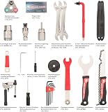 BIKE HAND Bicycle Tool Case, Complete Bicycle Tool Set, Professional Repair Kit with 18 Parts with Transport Case, Black and Red Bicycle Tool Set - 2