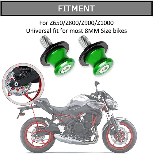 Miniatura 2 de psler 8MM M8*1.5 Universal Motocicleta Swing Arm Sliders Carretes CNC Brazo oscilante Tornillo de soporte para Z650 Z800 Z900 Z1000 CBR1000RR CBR