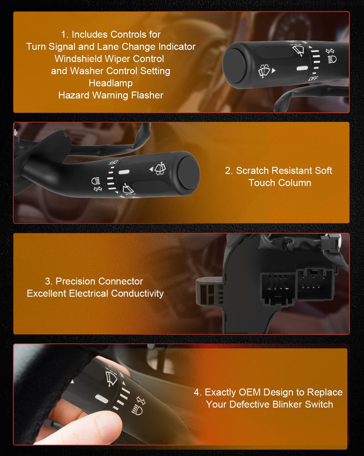 cciyu Multifunction Combination Switch Turn Signal Switch Fits for 2005-2008 for Ford F150 Truck, 2006-2008 for Lincoln Mark LT Replace 5L3Z13K359AAA CBS1332, Windshield Wiper, Headlight Dimmer