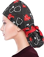 Vista 31 de ABAMERICA Scrub Caps for Women Surgical Caps Nurse Hat Functional Ponytail Holder for Long Hair Single or Satin-Lined