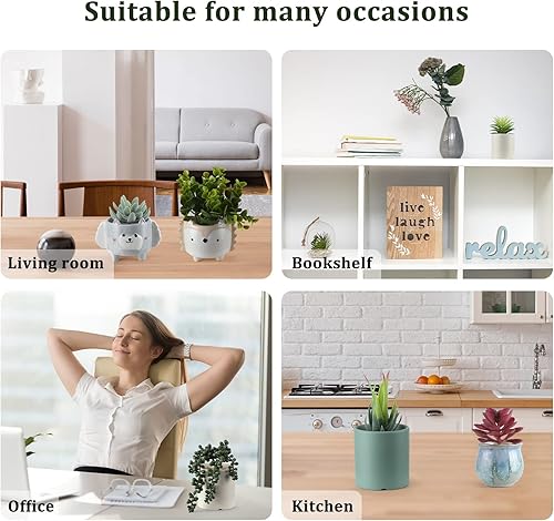 Miniatura 7 de 32 piezas surtidas de mini plantas suculentas artificiales sin maceta, pequeñas suculentas artificiales de cactus verdes falsos, plantas falsas a