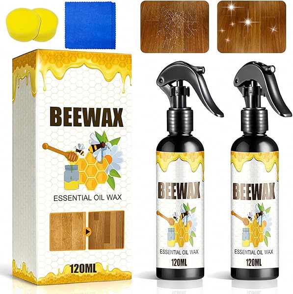 Beeswax Wood Polish, 2026 Upgraded Wood Polishing Beeswax Spray, for Floors And Furniture, Natural Micro-Molecular Spray (1Pcs)