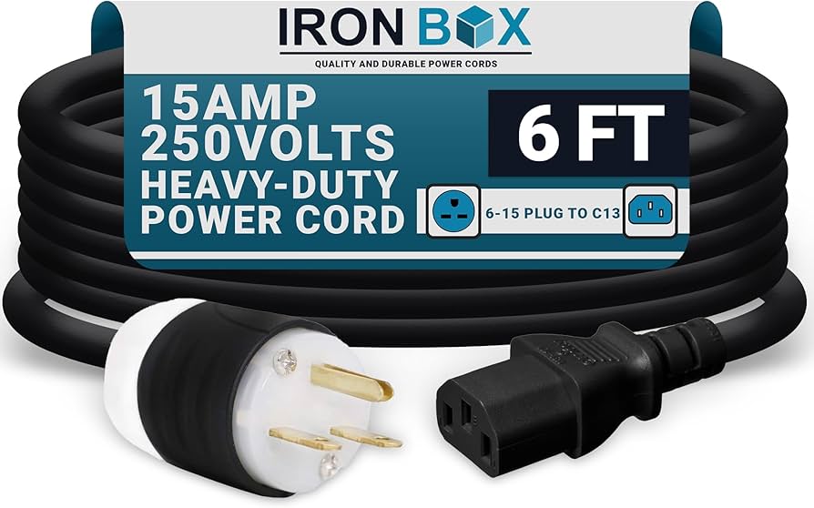 Amazon.com: IronBox Electric NEMA 6-15 Plug to C13 Connector Power