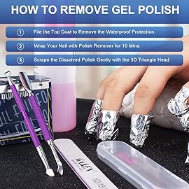 2PCS Metal Deep Purple Cuticle Pusher and Cutter Remover Salon Quality Stainless Steel Gel Nail Polish Peeler Scraper Durable Manicure and Pedicure Cleaner Tool For Fingernail and Toenail