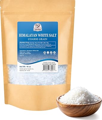 52USA Himalayan White Salt, Coarse Salt 16 oz 1 Pound, Salt for Grinder Refill, Non-GMO, All Natural Sea Salt, Kosher Salt Pack of 1