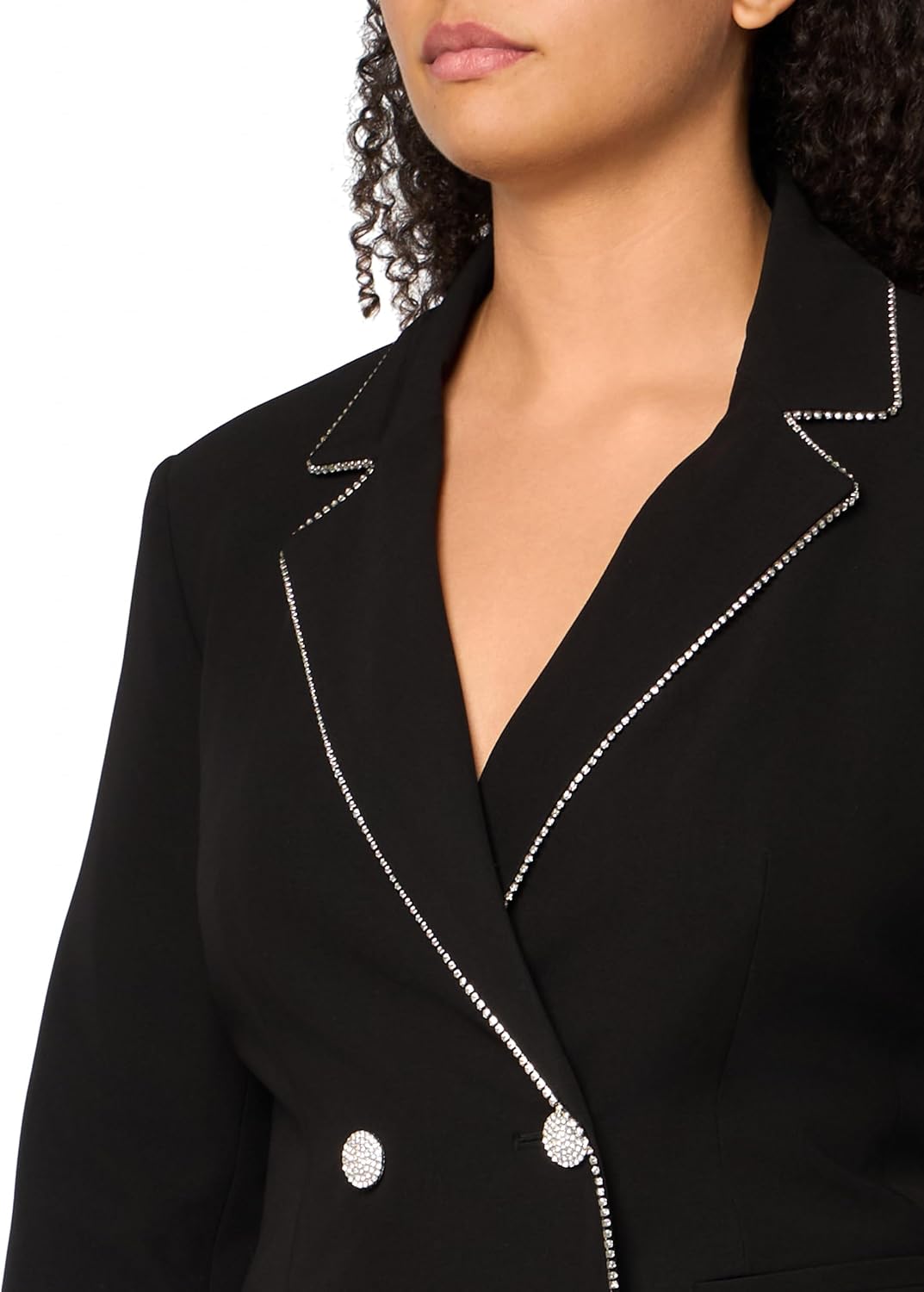 Karl Lagerfeld Womens Embellished Trim Long Sleeve Split Cuff Blazer Dress - Image 3