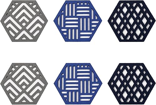 Miniatura 2 de Juego de 6 posavasos de fieltro para bebidas, cócteles, bebidas, protege la mesa de la encimera, mantel individual para decoración del hogar,