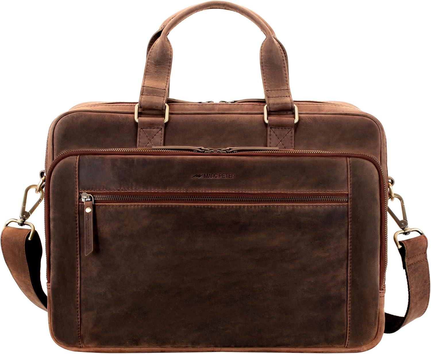 Marc Peter® Laptoptasche Seattle I Leder Umhängetasche für 15.6 zoll Laptop I Aktentasche für Notebook I Tasche für Damen und Herren