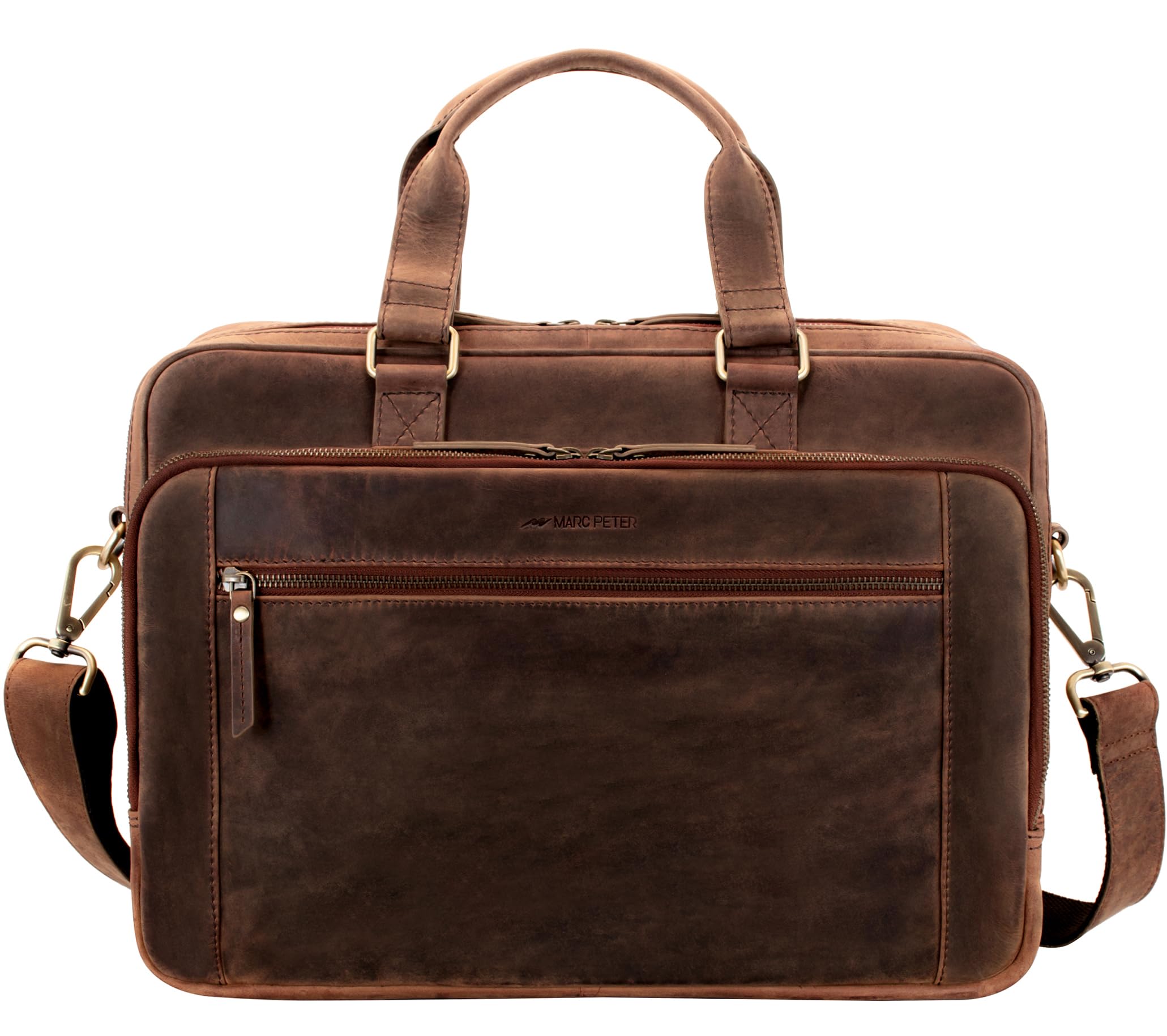 Marc Peter® Laptoptasche Seattle I Leder Umhängetasche für 15.6 zoll Laptop I Aktentasche für Notebook I Tasche für Damen und Herren
