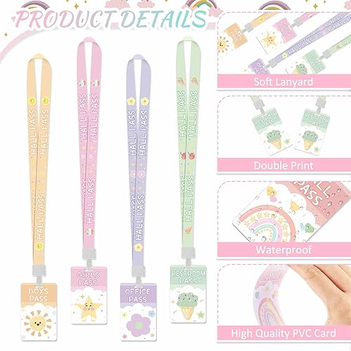 Vista 32 de Ctosree Juego de 8 cordones de PVC irrompibles para pasillos y pases escolares, suministros escolares, suministros para profesores, para aula