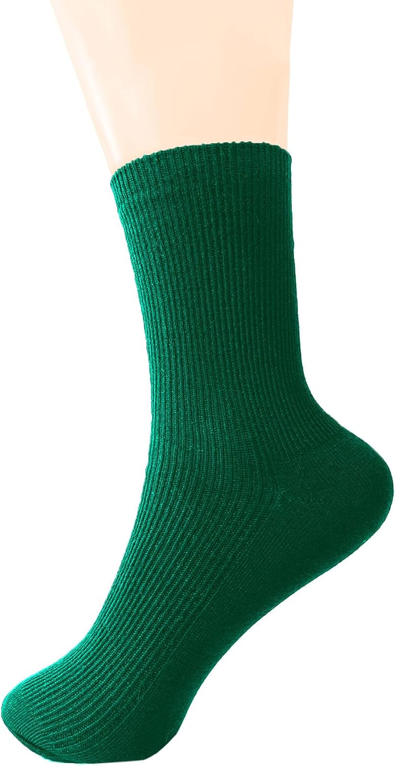 Womens Ribbed Knit Socks Cotton Athletic Running Casual Crew Socks