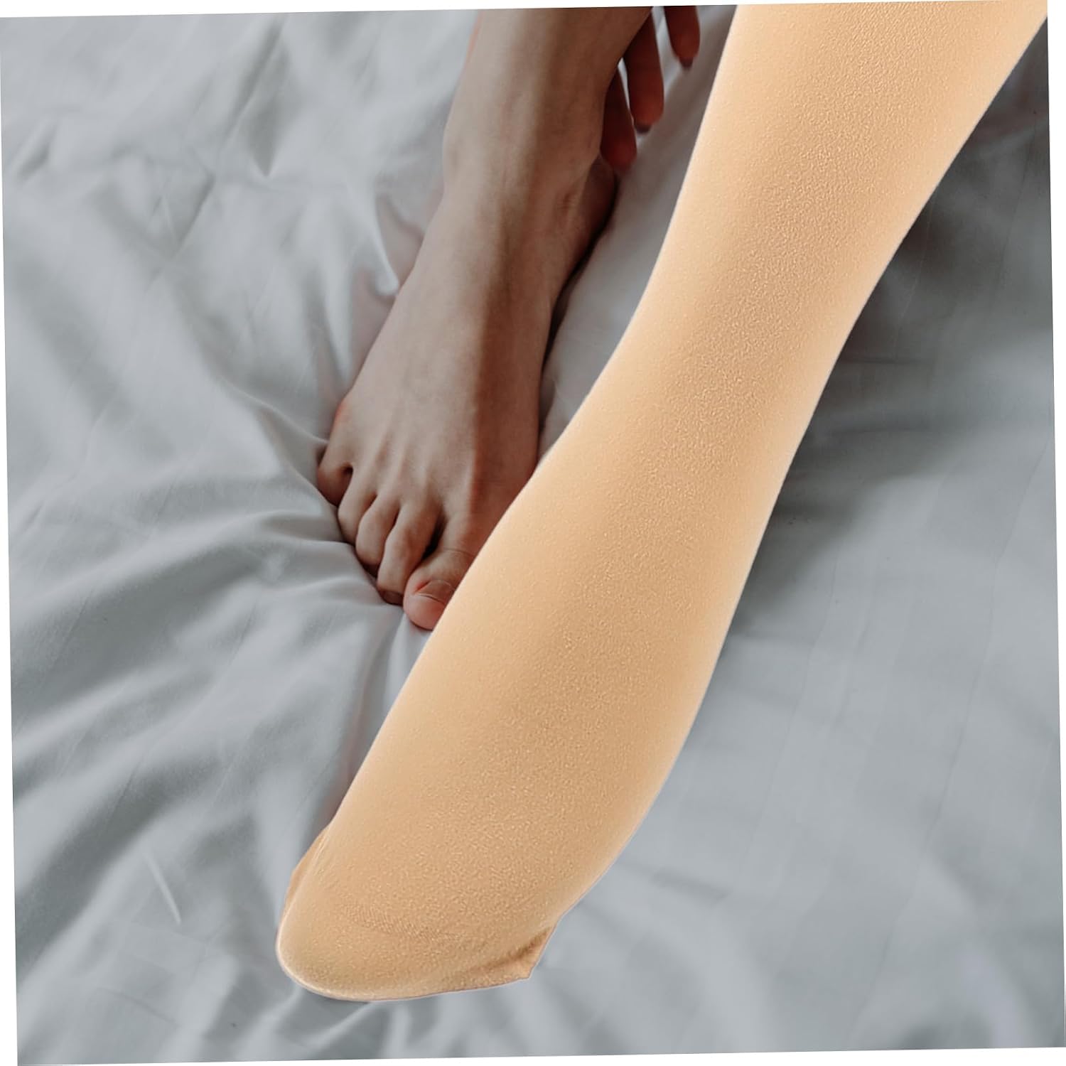 COLLBATH Soft Velvet Ballet Tights for Convertible Dance Pantyhose with Foot Holes High Elasticity and Comfortable Fit for Height Skin Color Xl