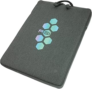 حافظة لاب توب مقاس 17.3 بوصة مع سحاب مقبض حمل علوي جيب مبطن للابتوب حماية متينة من الخدوش والخدوش برسومات عاكسة لون رمادي