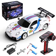 WLtoys 284191 RC Drift Cars, 128 Scale 4WD RTR High Speed 30KPH Racing Car with LED Lights and Gyroscope, Professional Chassi, 2.4G RC Car for Teens Adults