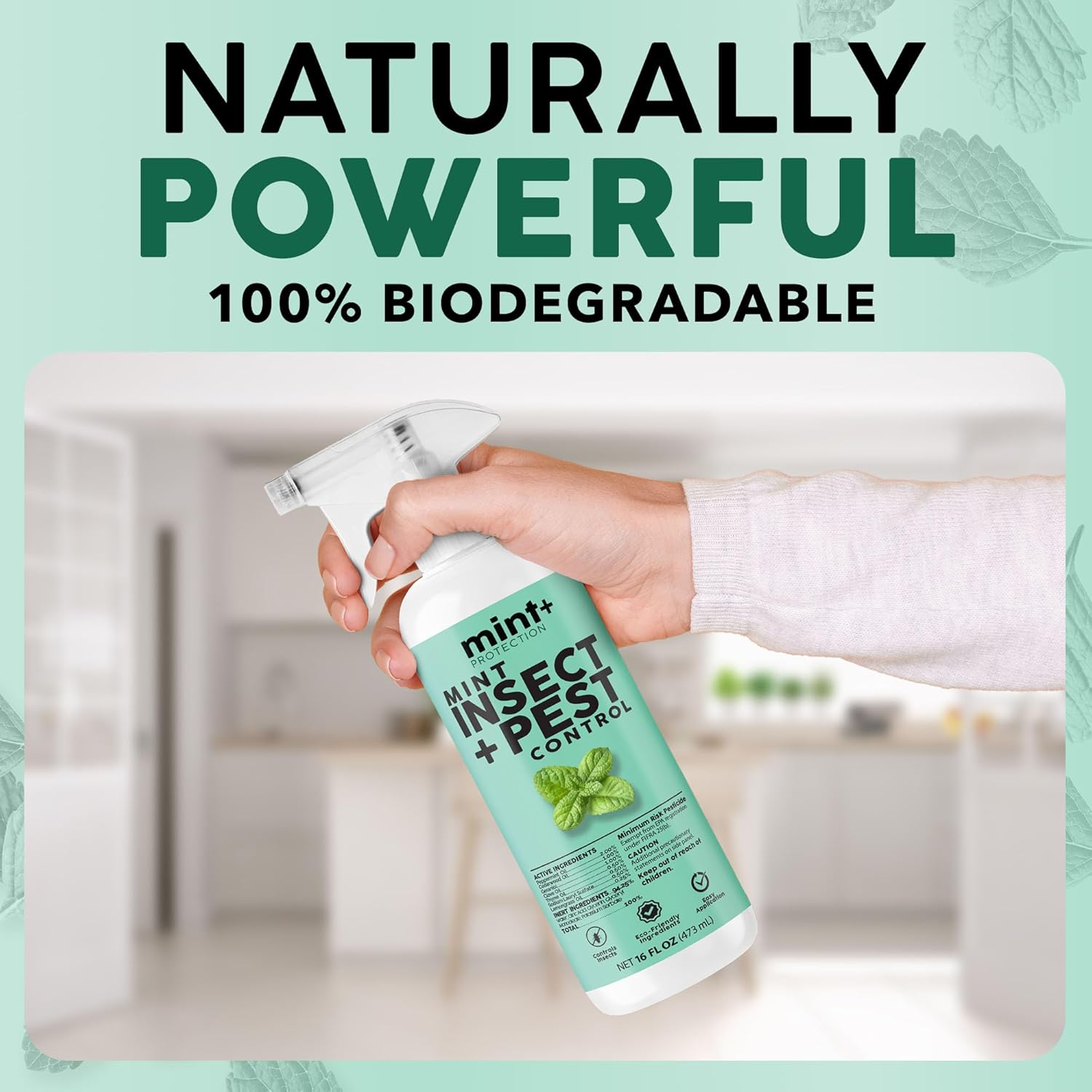 Mint Insect and Pest Control Spray, Bug Killer with Peppermint Oil for Indoor & Outdoor Use, 16 oz (475mL) - Image 3