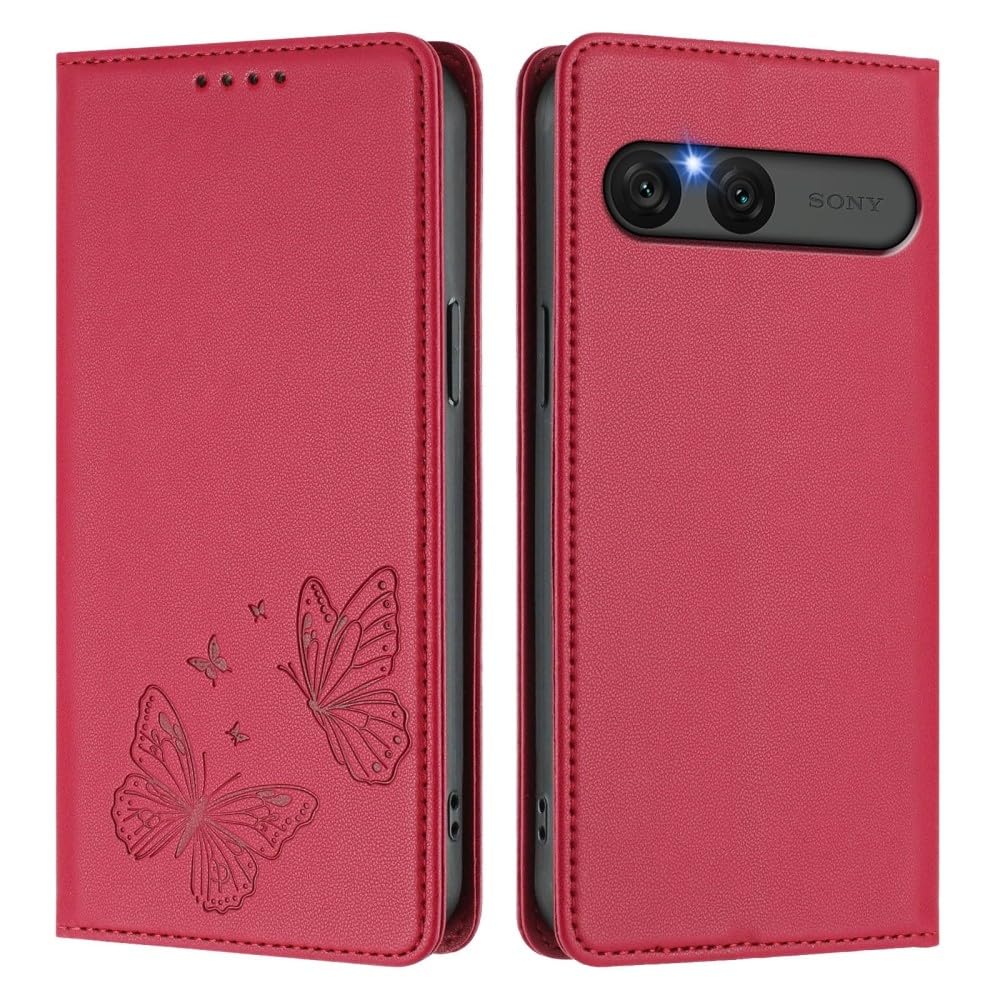 Étui Sony Xperia 1 VII antichoc rouge clapet aimanté anti-rayure - 7
