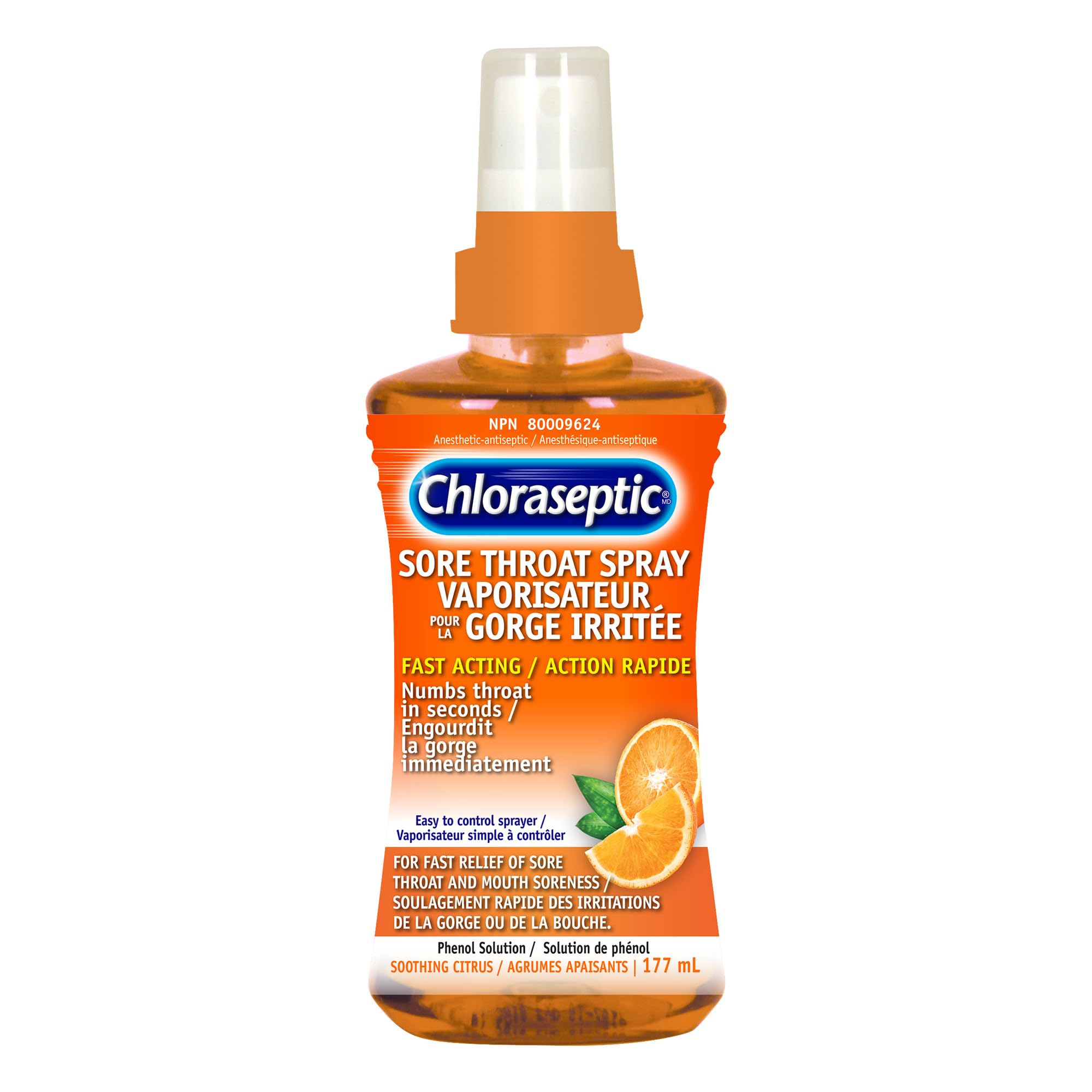 Chloraseptic Fast Acting Sore Throat Spray, Citrus Flavour, 177ml
