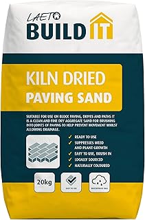 Laeto House & Home Kiln Dried Sand A Simple Seal For Block Paving slabs, Drives And Paths. Fine Dry Aggregate Silica Sand 1 X 20kg Sand Bags
