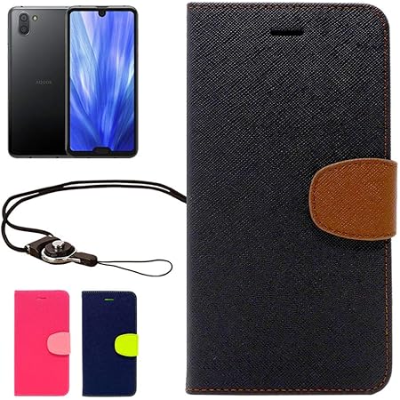 Amazon Co Jp シズカウィル Shizukawill Sharp Aquos R3 Docomo Sh 04l Au Shv44 Softbank Simフリー 専用 手帳型 ケース カバー 2wayワンタッチ着脱ストラップ付 カード収納あり シャープ アクオス アール3 Sh04l カバー 黒 茶 家電 カメラ