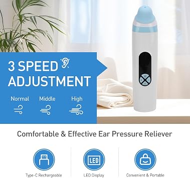 Ear Pressure Relief Device, Eustachian Tube Unclogger Balanced Ear Pressure for Flying Diving Swimming