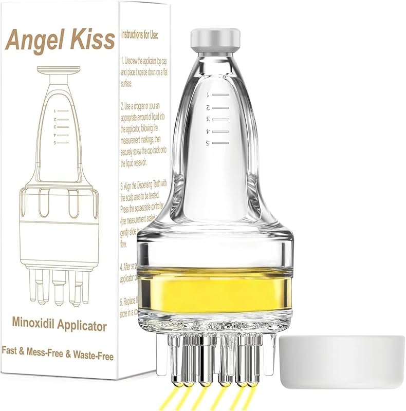 Aplicador de minoxidil Angel Kiss, aplicador de aceite para el cabello, herramienta aplicadora del cuero cabelludo | Dispensador de aceite para el cabello: entrega rápida y eficiente a las raíces del cabello, botella compacta de minoxidil para masaje del cuero cabelludo, sin desorden y sin desperdicios