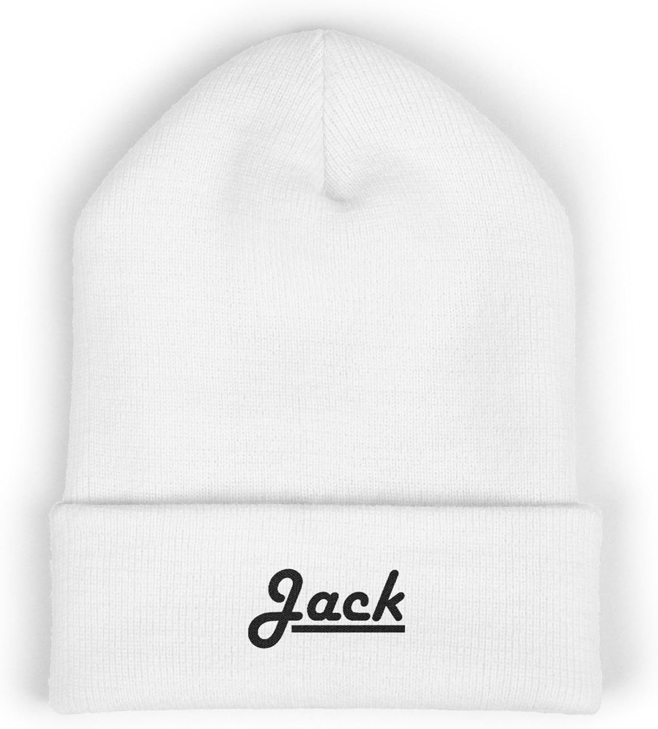 Classic Cuffed Beanie Hat - 'Jack' with Embroidery Message