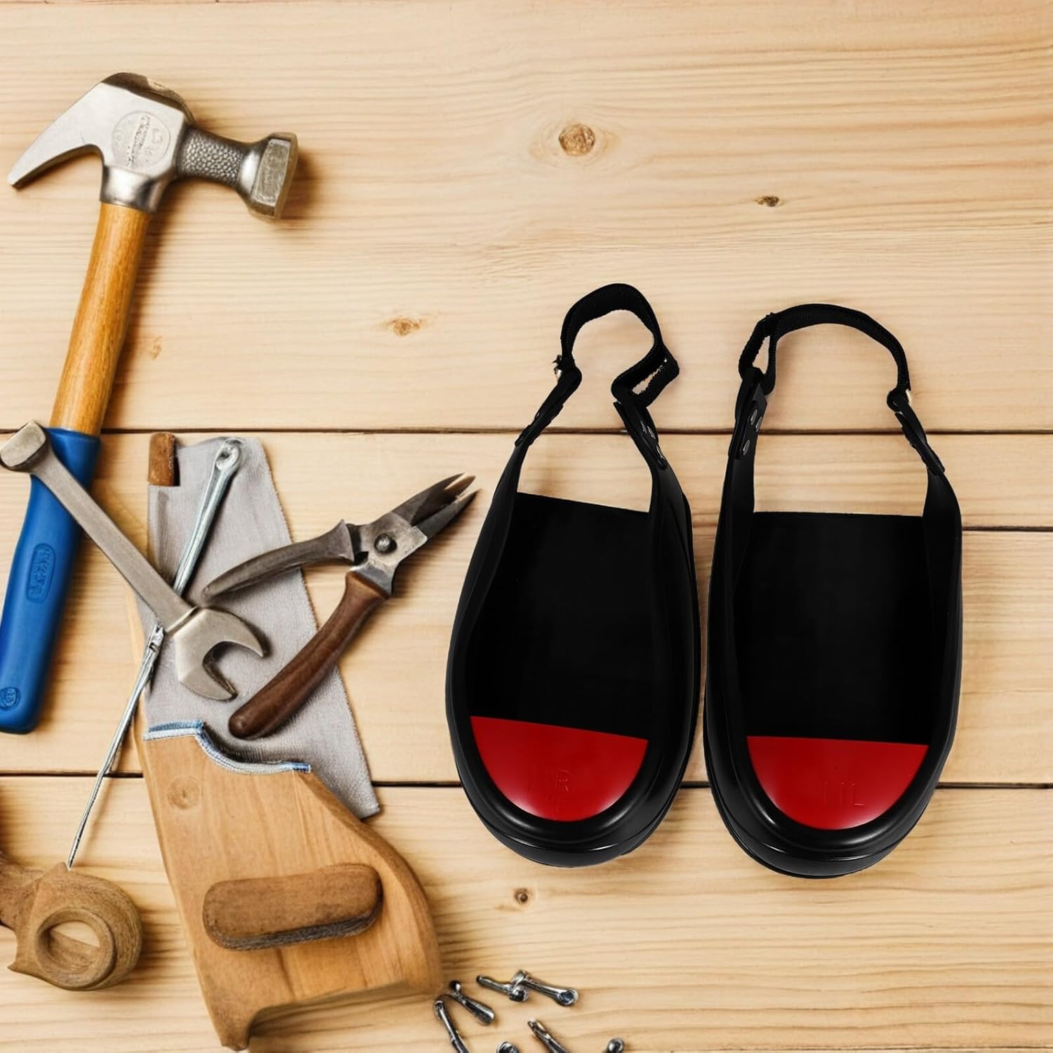 DOITOOL Steel Toe Shoe Guards Metatarsal Boot Covers Non-slip Rubber Work Safety Boot Covers for Construction and Factory Use