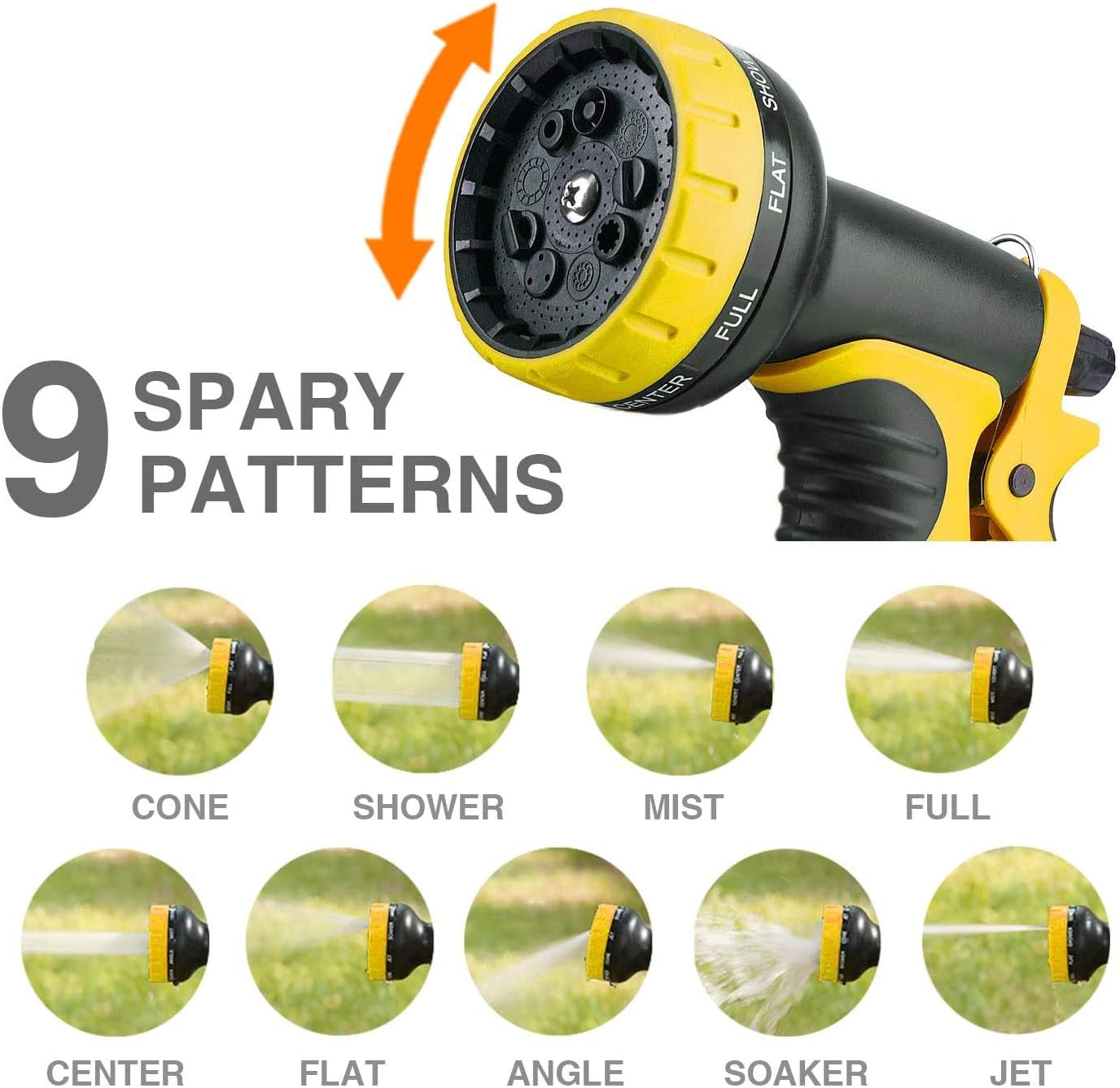 Delxo Expandable Garden Hose 100FT Water Hose with 9-Function High-Pressure Spray Nozzle,Black Heavy Duty Flexible Hose, 3/4" Solid Brass Fittings Leakproof Design (Black)