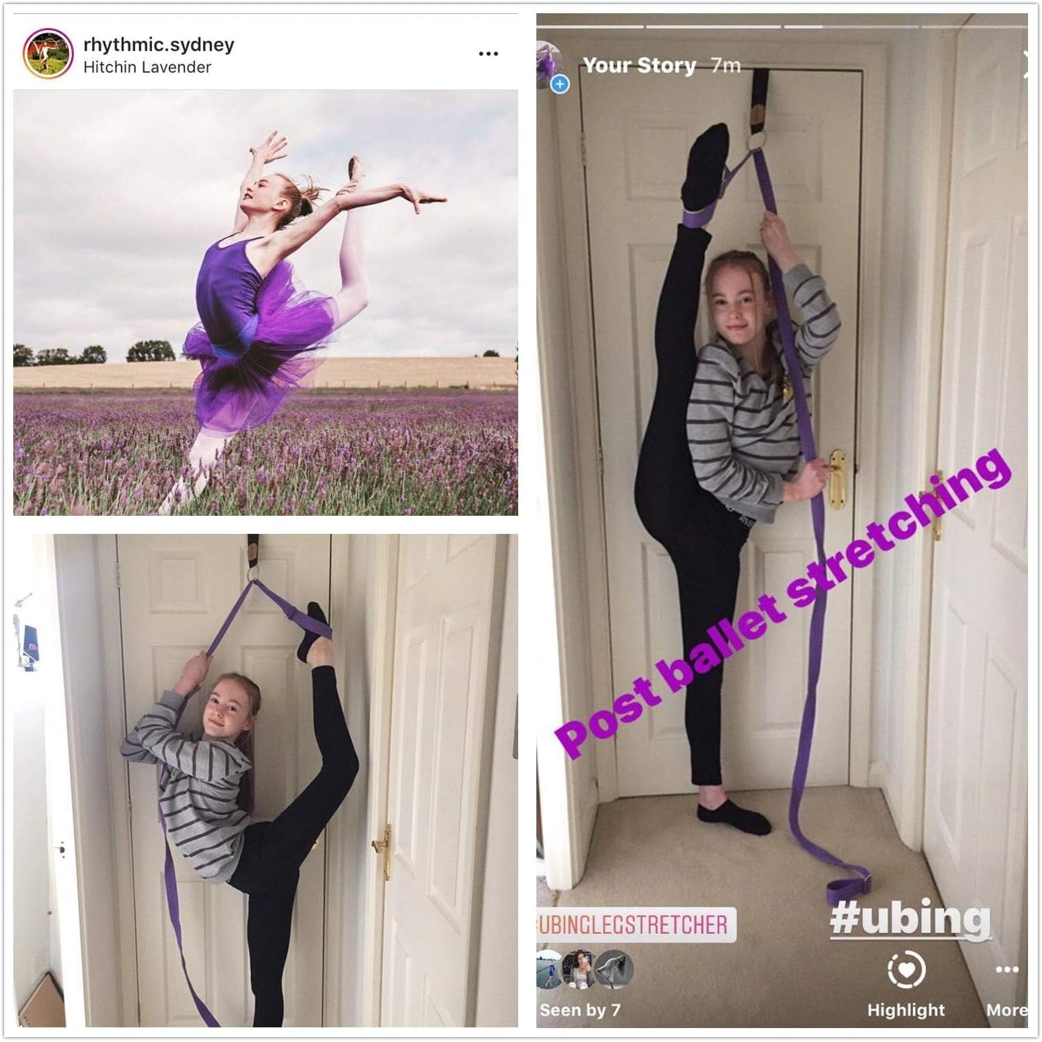 UBING Leg Stretcher, Door Flexibility Trainer, Over the Door Strech Strap for Flexibility, Splits Trainer for Dance Ballet Cheer Gymnastics Taekwondo Stretching