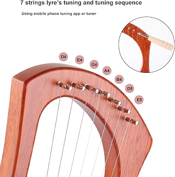 LIEKE 7 String Lyre Harp Instrument for Beginner Adults