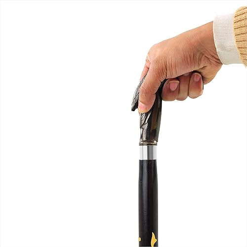 Miniatura 3 de Mango de cabeza de cuervo de latón macizo antiguo, estilo náutico, bastón de madera con cuerpo de acento de latón negro