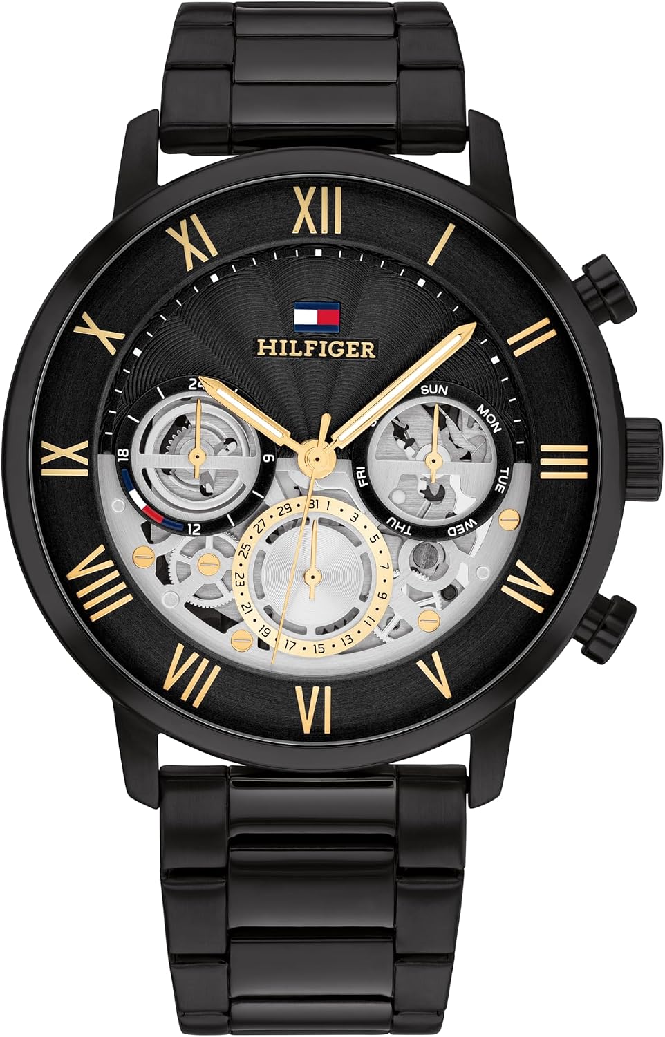 Tommy Hilfiger Reloj Analógico de Cuarzo Multifunción para Hombre con Correa de Acero Inoxidable
