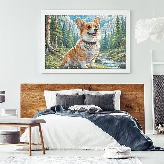 Foto 3 de 7 de Corgi Dog Forest Scene 1000 Piezas Corgi en el Bosque Puzzle Adultos Cartón Reciclado Juego Educativo Regalo…