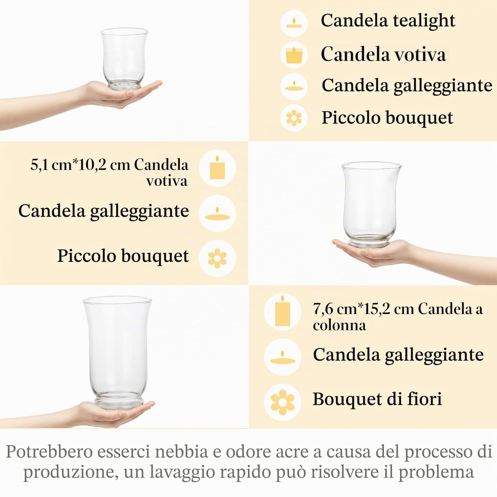 Portacandele Vetro Decorative Moderno: 3 Pz/Set Vaso Interno Shabby Chic Vasetti Per Candele Lunghe Piccole Colonna Galleggianti Votive Tea Light Fiori Tulipani Per Natalizie Matrimonio Centrotavola