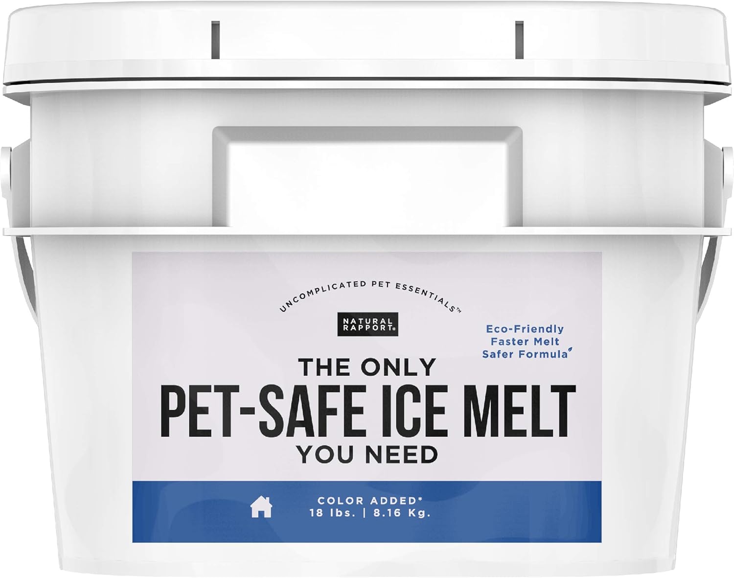 Natural Rapport Pet Friendly Ice Melt - Calcium Chloride Free, Pet Safe Ice Melter, Rock Salt Alternative - Time Release Deicer Formula Lasts 3X Longer (10 lb) : Patio, Lawn & Garden