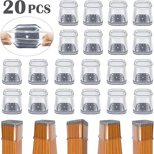 Miniatura 71 de BUMACO 20 protectores de suelo para patas de silla, protectores de patas de silla para suelos de madera dura, almohadillas de silicona para proteger