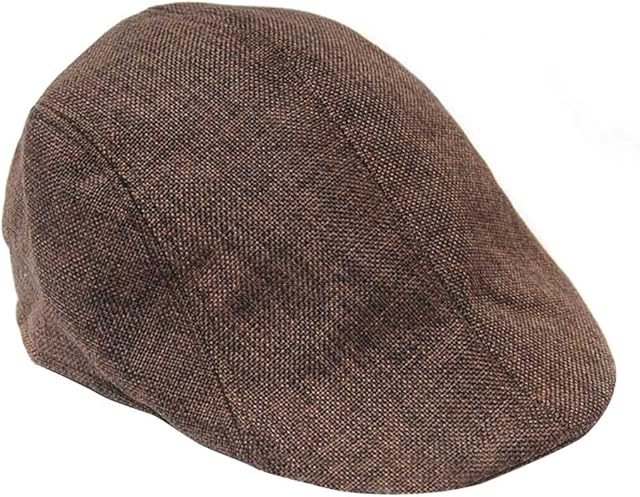 HugeStore Unisex Flat Cap Gatsby Caps Newsboy Cap Hat Duckbill Hat Peaked Cap Baseball Hat Brown