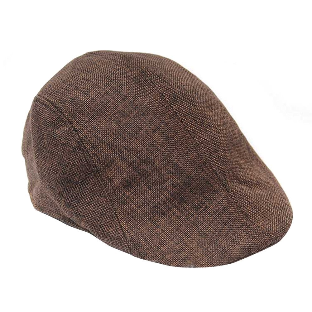 Hugestore Unisex Brown Flat Cap Gatsby Caps Newsboy Cap Hat Duckbill Hat Peaked Cap Baseball Hat