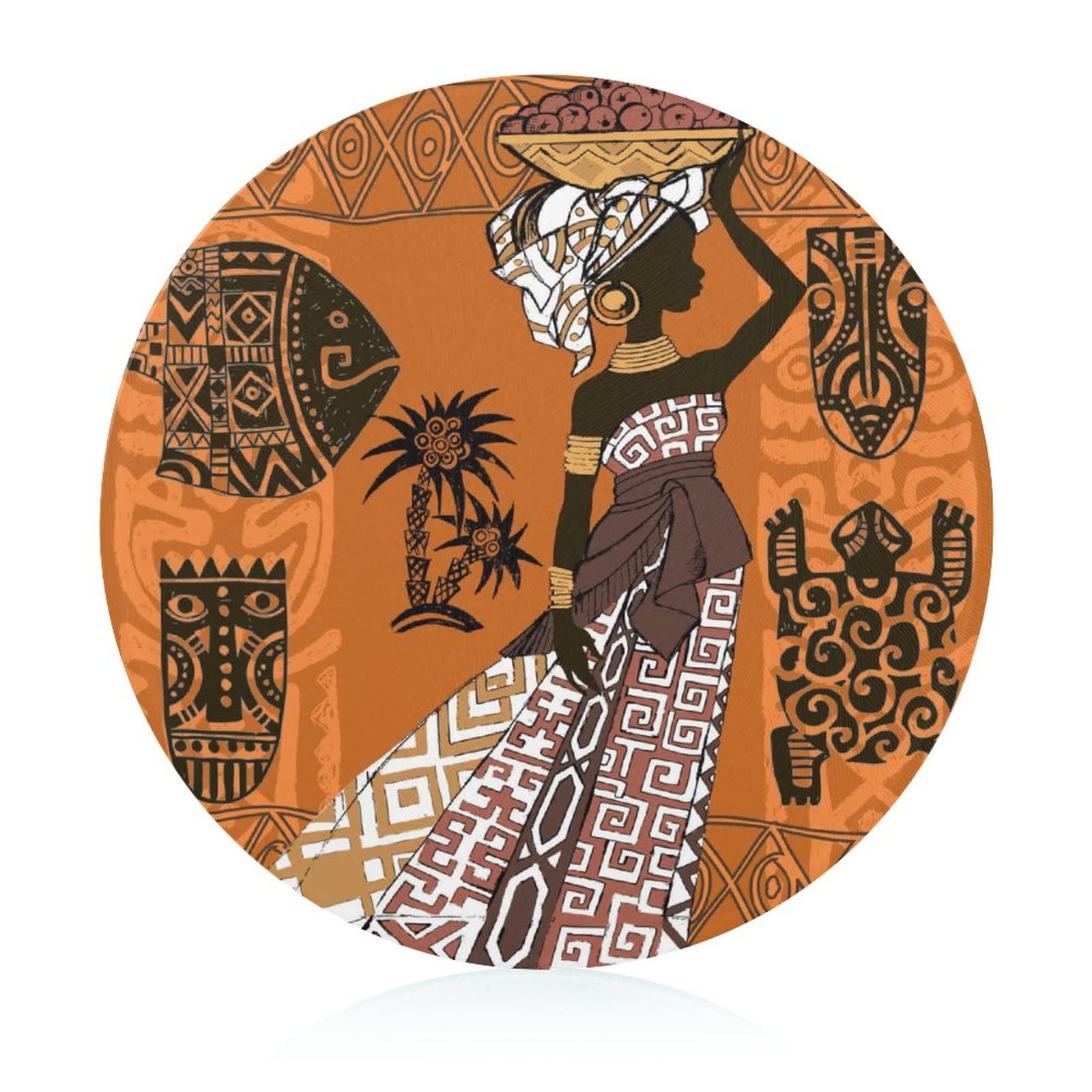 Planche à découper en verre trempé Afrique 20 cm antidérapante