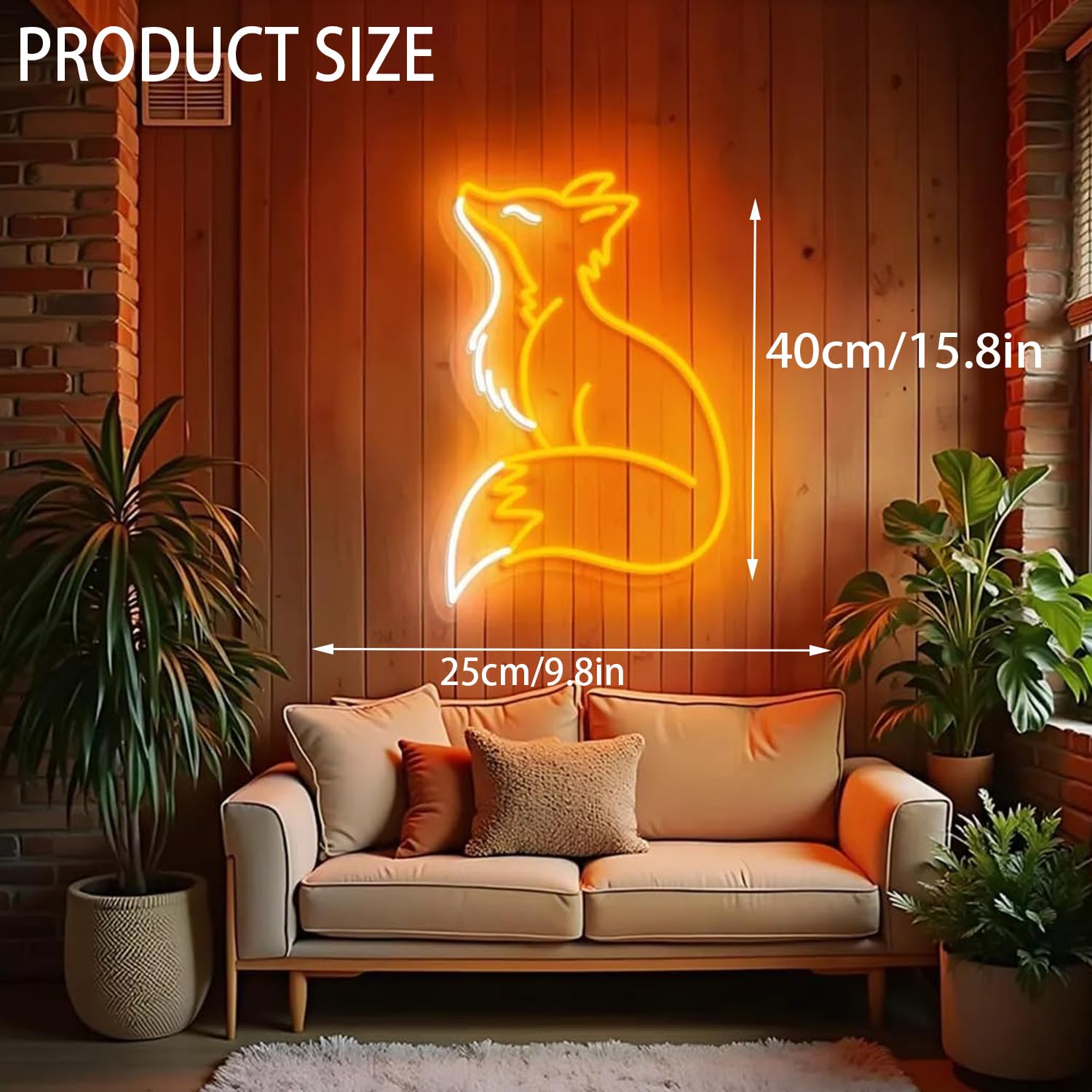 Fuchs Neon Schild Orange Fuchs Wandkunst LED Wandleuchte für Wohnzimmer Kinderzimmer Wald Kinderzimmer Spielzimmer Dekor Bar Ästhetisches LED Neon Licht