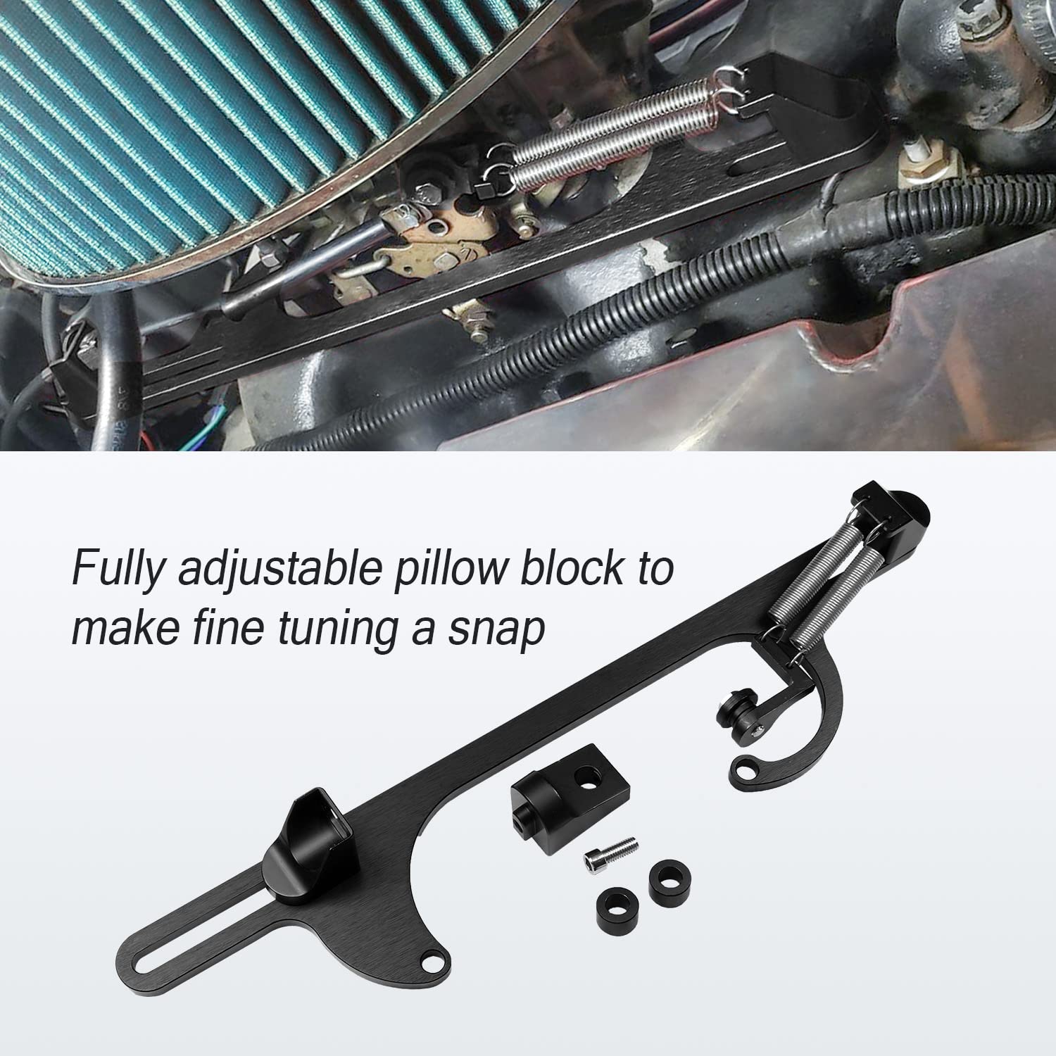 Staffa cavo acceleratore per 4150 4160 Series staffa carburatore regolabile in alluminio (nero)