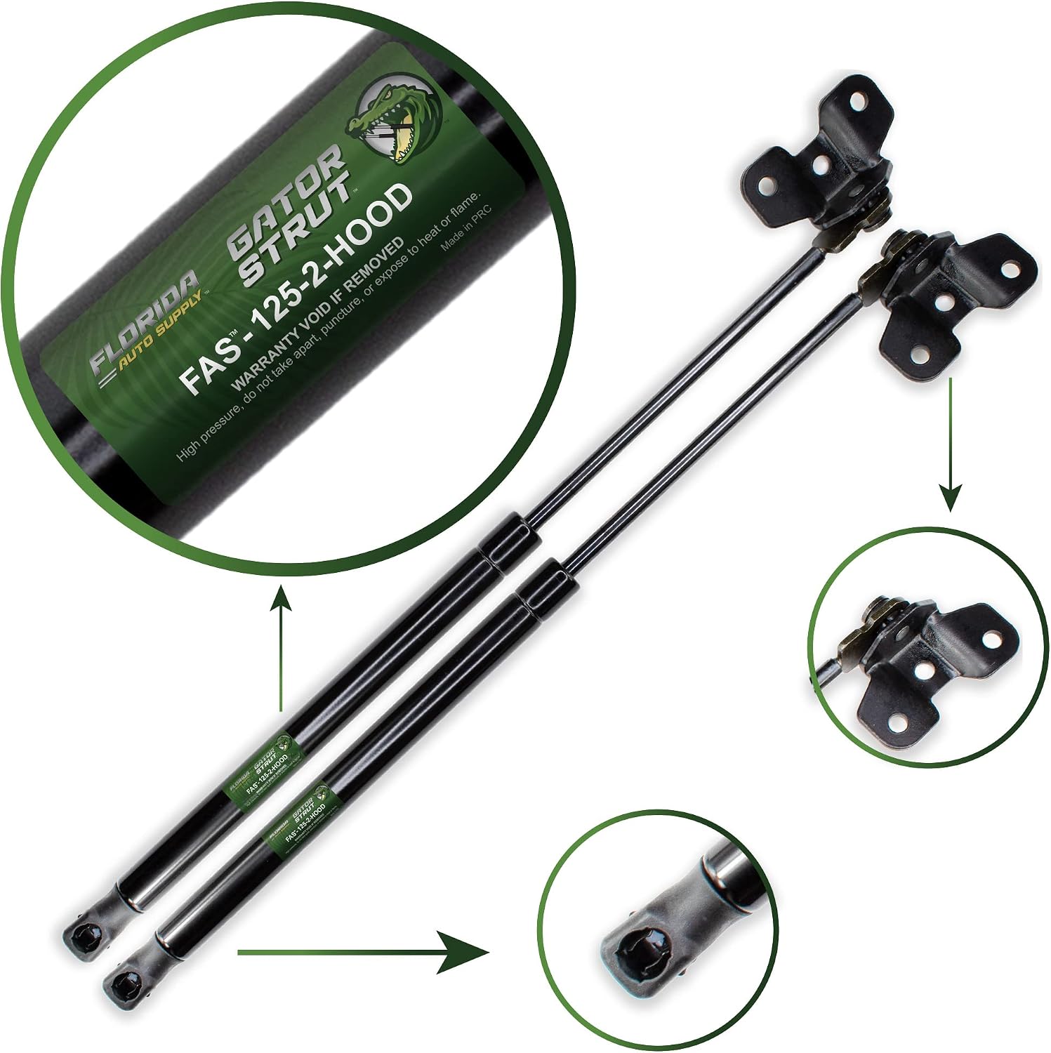2 Hood Lift Supports, Compatible with: 2003-2007 Honda Accord All Trims V4 and V6- Gas Spring by Florida Auto: FAS-125-2