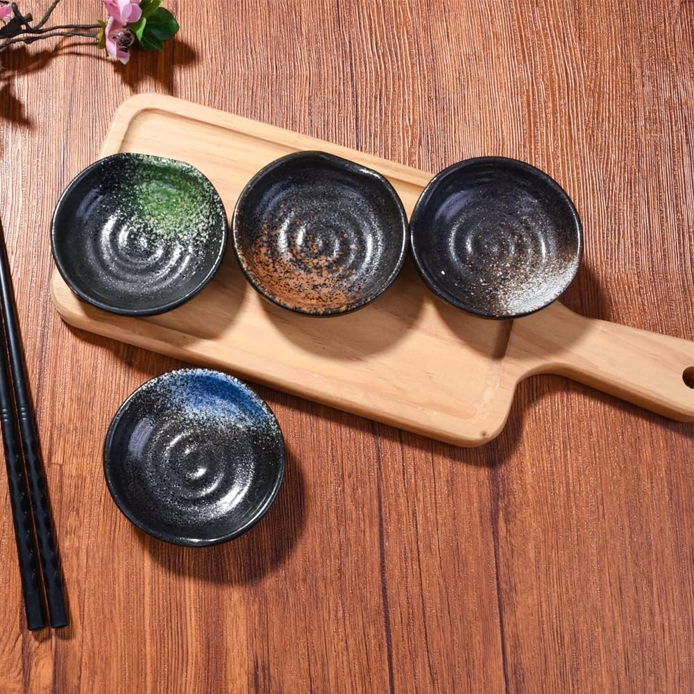 Ceramic Dipping Bowl Set of 4, 3.15 Inch Porcelain Small Sauce Dishes