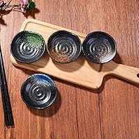 Vista 3 de Plato de cerámica japonés de 3.15 pulgadas, platillo para condimentos para el hogar, platillo de salsa de soja, pequeño plato de soja Vnegar, juego