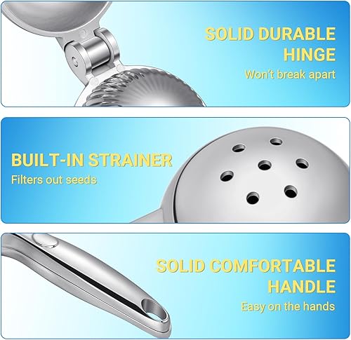 Miniatura 3 de Exprimidor de limón, exprimidor de limón de alta resistencia, exprimidor de cítricos fácil y rápido, prensa de frutas de mano para jugo sin