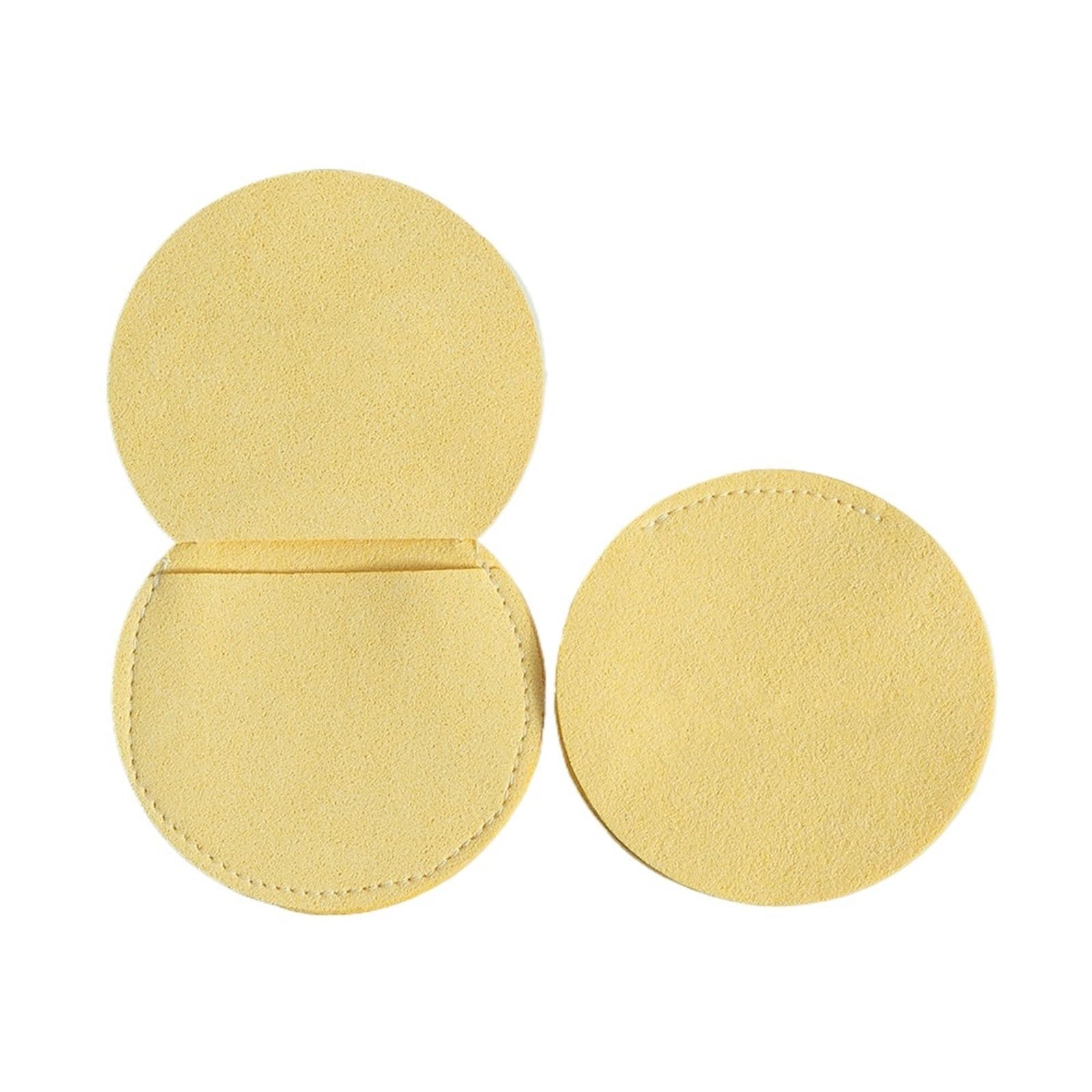 WEOKDFHA Jewelry Storage Bag 5pcs 7x7cm Earrings Jewelry Bag Round Velvet Suede Storage Pouch Ring Bracelet Necklace Travel Organizer(Yellow)