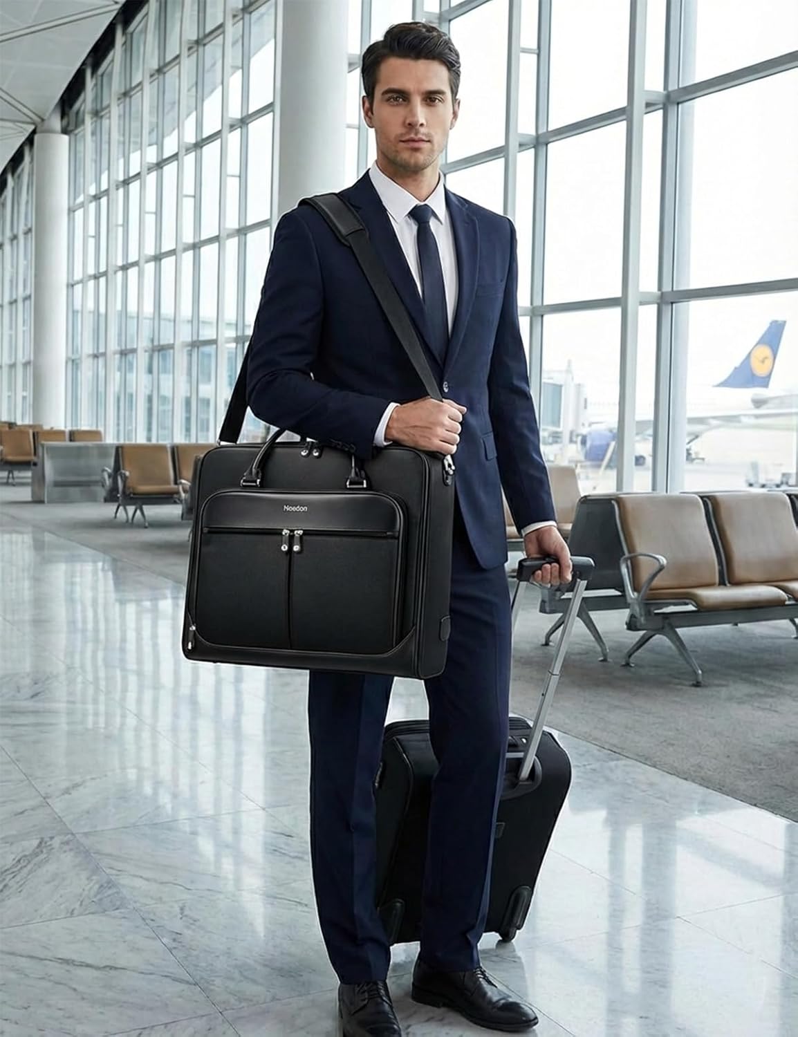 Noozion Garment Bag for Travel, Large Carry On Suit Bag for Business Up to 4 Suits, Wrinkle Free Garment Bag for Hanging Clothes with Shoulder Strap, Laptop Compartment, and Wet-Dry Pocket - Image 4